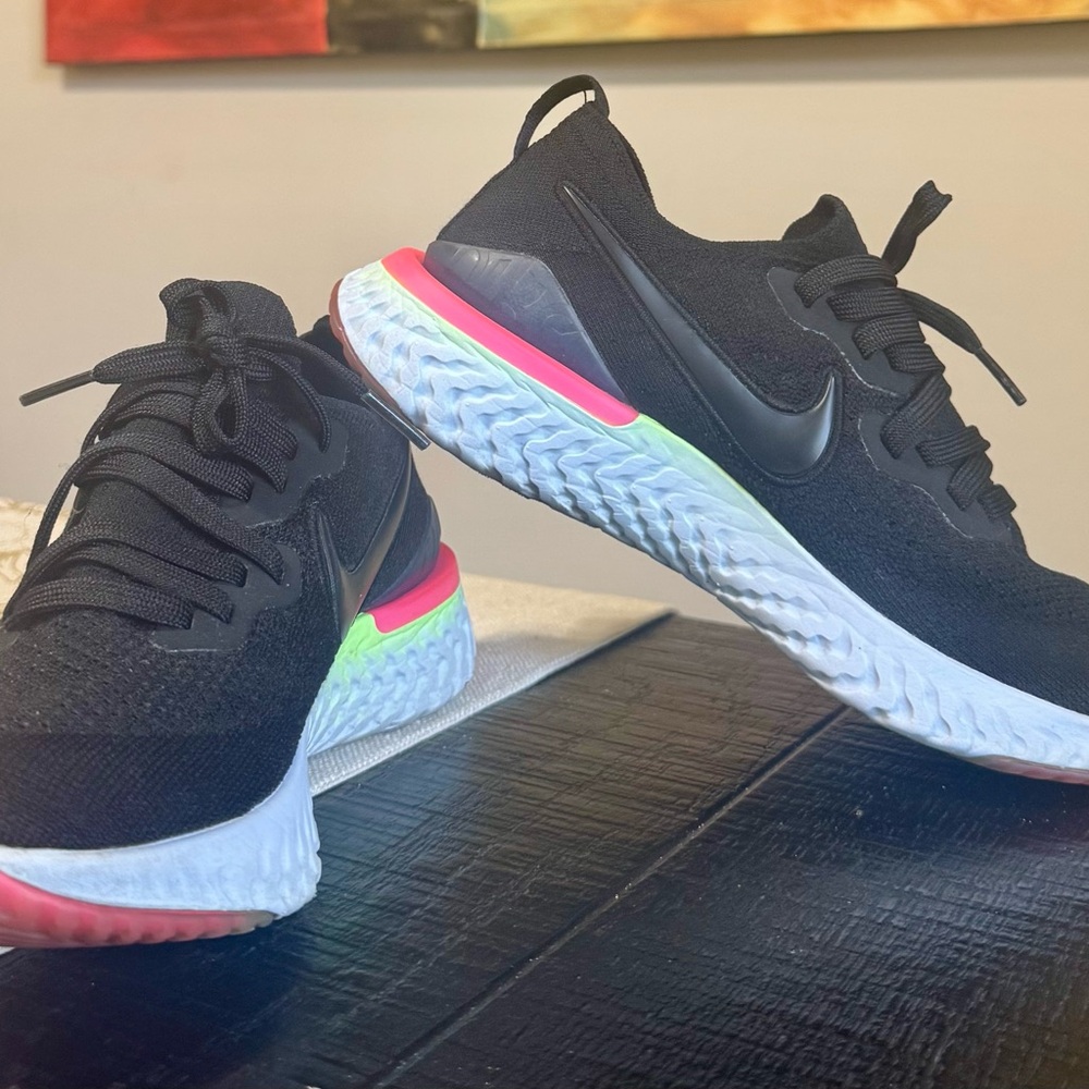 Nike Black and Neon Running Shoes